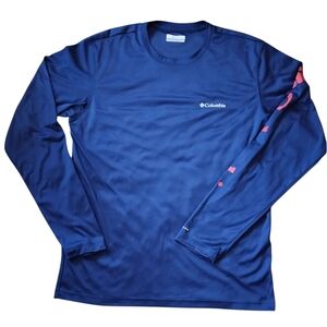 Columbia PFG Medium Blue Long Sleeve Performance Fishing Gear